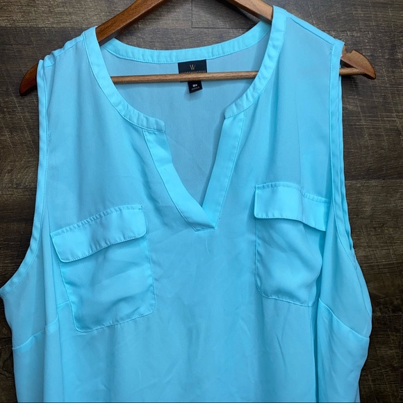 Worthington Woman Mint Sheer Tank Size 3X - Picture 2 of 3